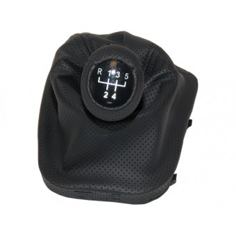 Topuzlu Vites Körüğü E46 -5 İleri- Man.Şanz; Siyah Noktalı Suni Deri